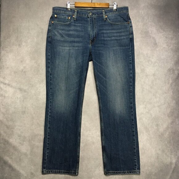 Levis 514 Straight Fit Mens Blue Jeans size 38x30 Stretch Denim Pants - Picture 4 of 14